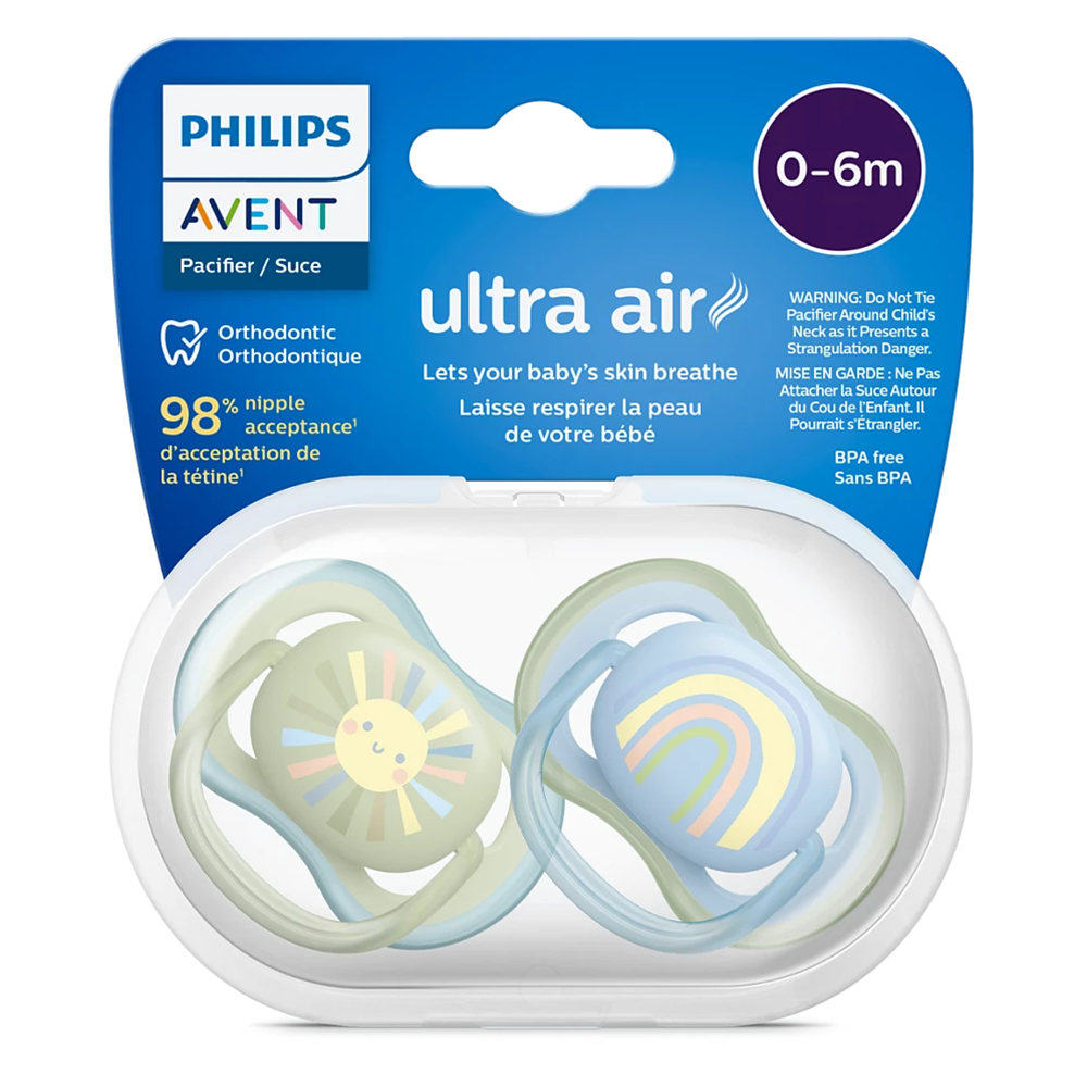 Philips AVENT 0-6m Ultra Air Pacifier, 2-pack