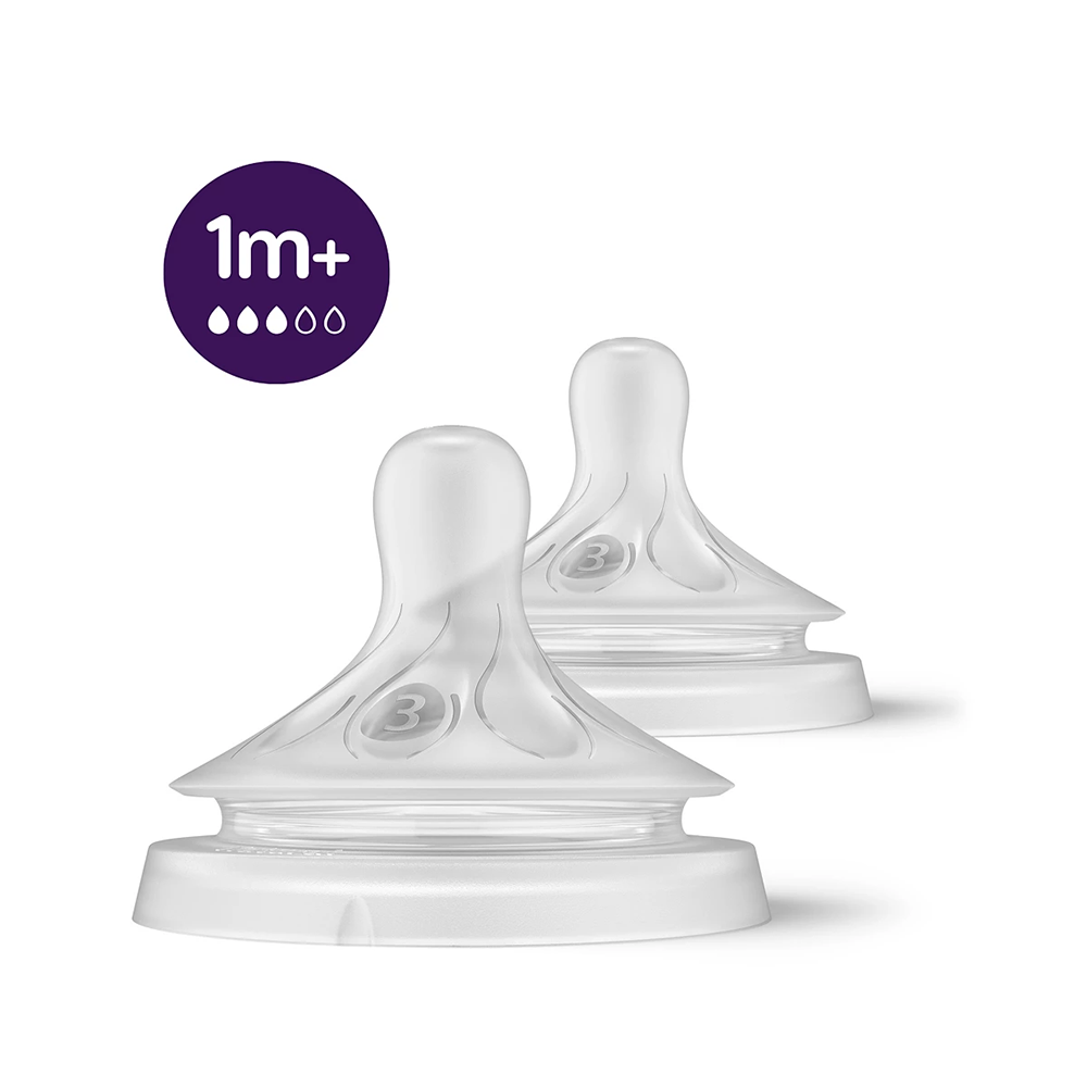 1m+ Natural Response Flow 3 Nipples, 2-pack