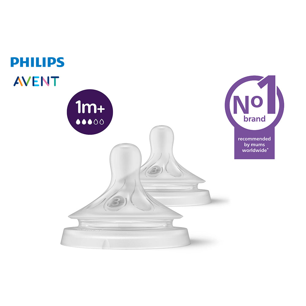 1m+ Natural Response Flow 3 Nipples, 2-pack
