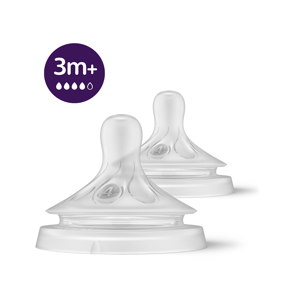 3m+ Natural Response Flow 4 Nipples, 2-pack