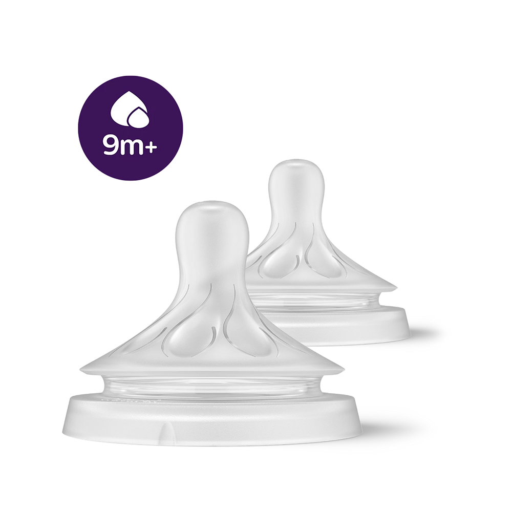 9m+ Natural Response Flow 6 Nipples, 2-pack