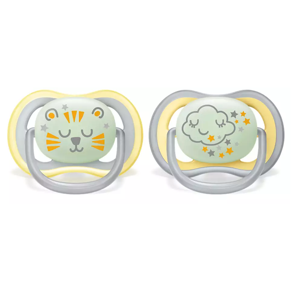 18m+ Glow in the Dark Ultra Air Night Time Pacifier, 2-pack