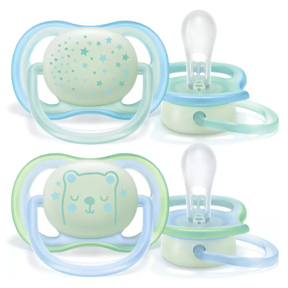 0-6m Glow in the Dark Ultra Air Night Time Pacifier, 2-pack
