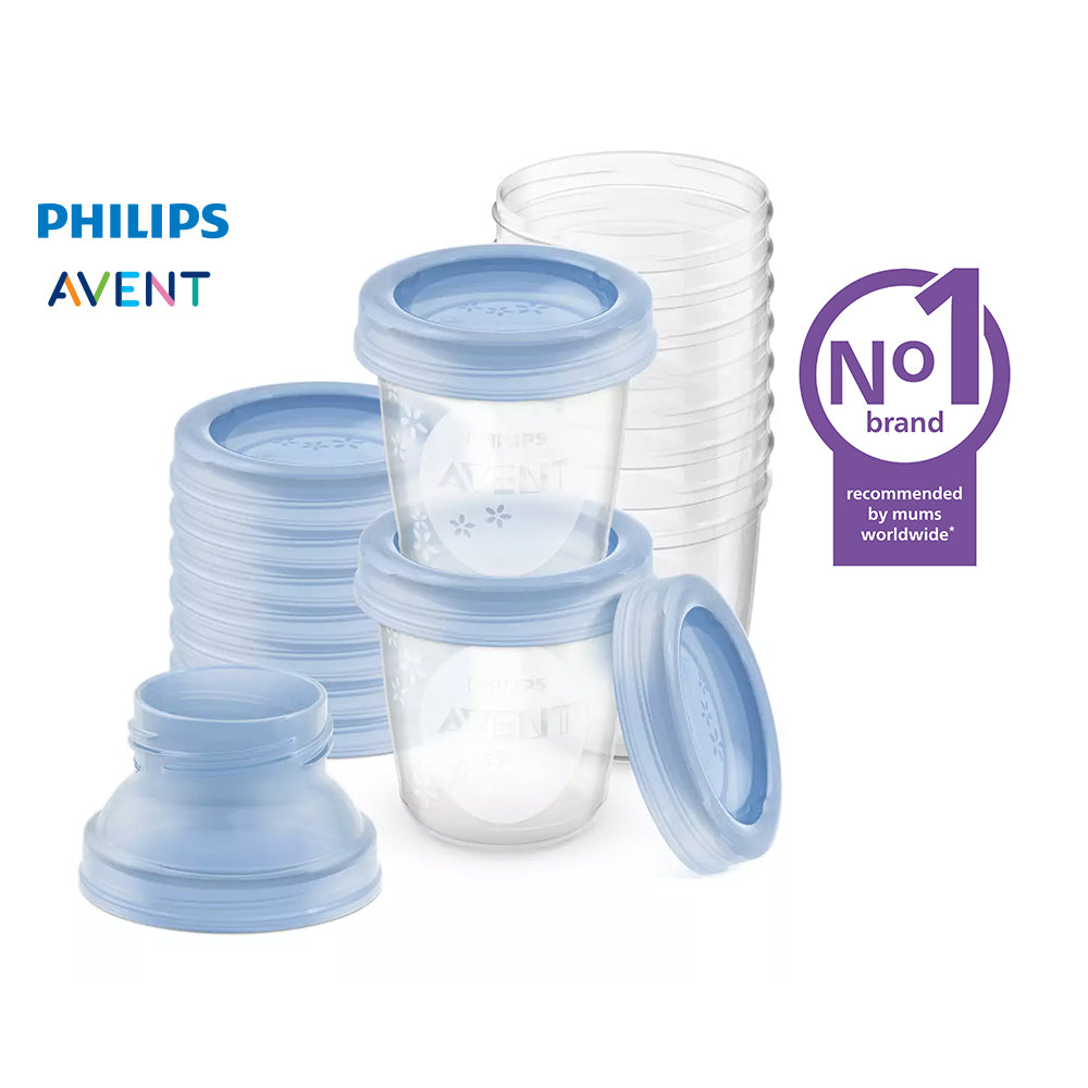 Breast Milk Storage Cups, Lids & Adapter, 10-pack