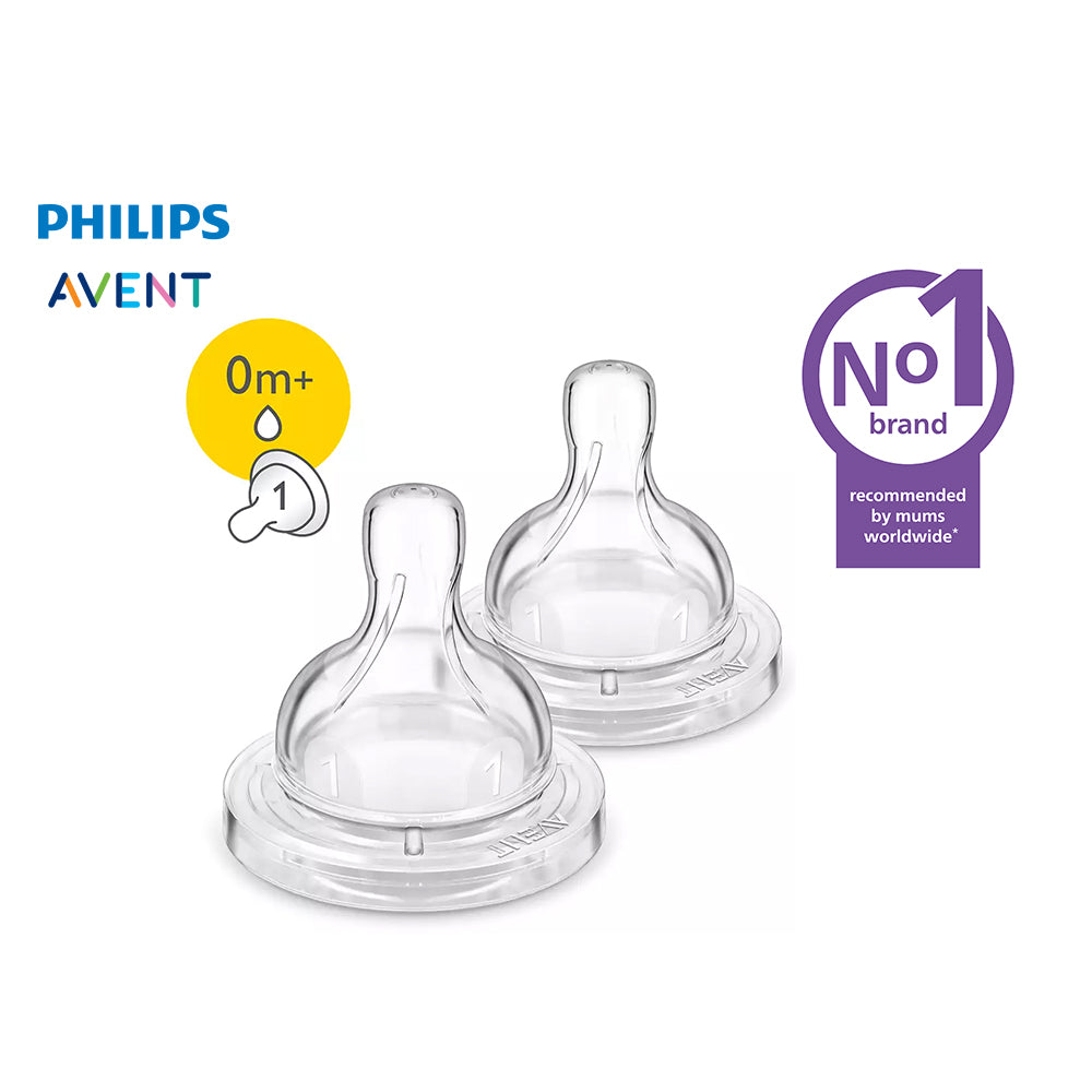 0m+ Anti-colic Newborn Flow Nipples, 2-pack