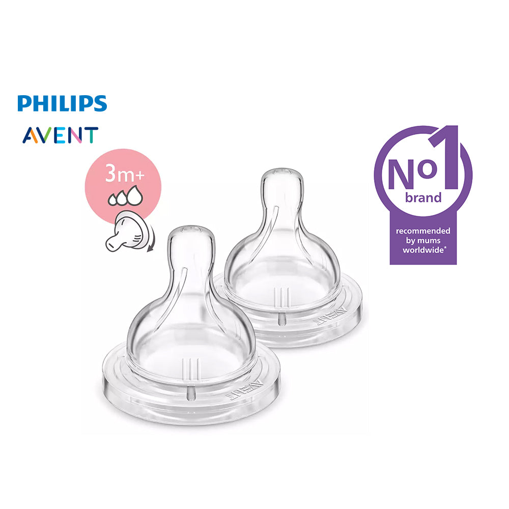 3m+ Anti-colic Variable Flow Nipples, 2-pack
