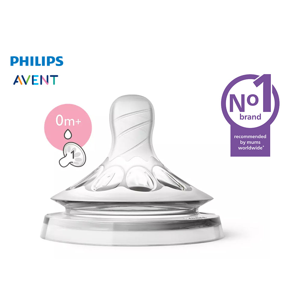 0m+ Natural Newborn Flow Nipples, 2-pack