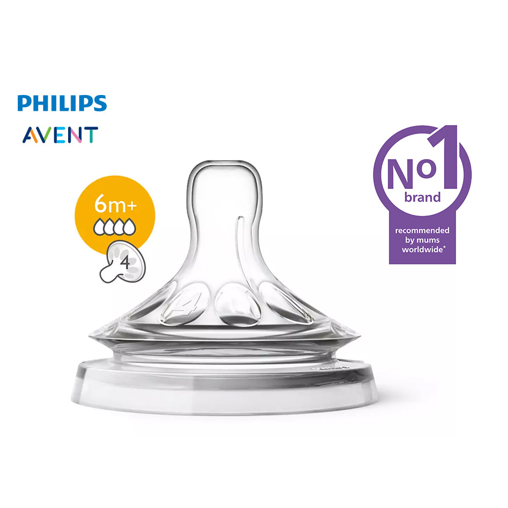 6m+ Natural Fast Flow Nipples, 2-pack