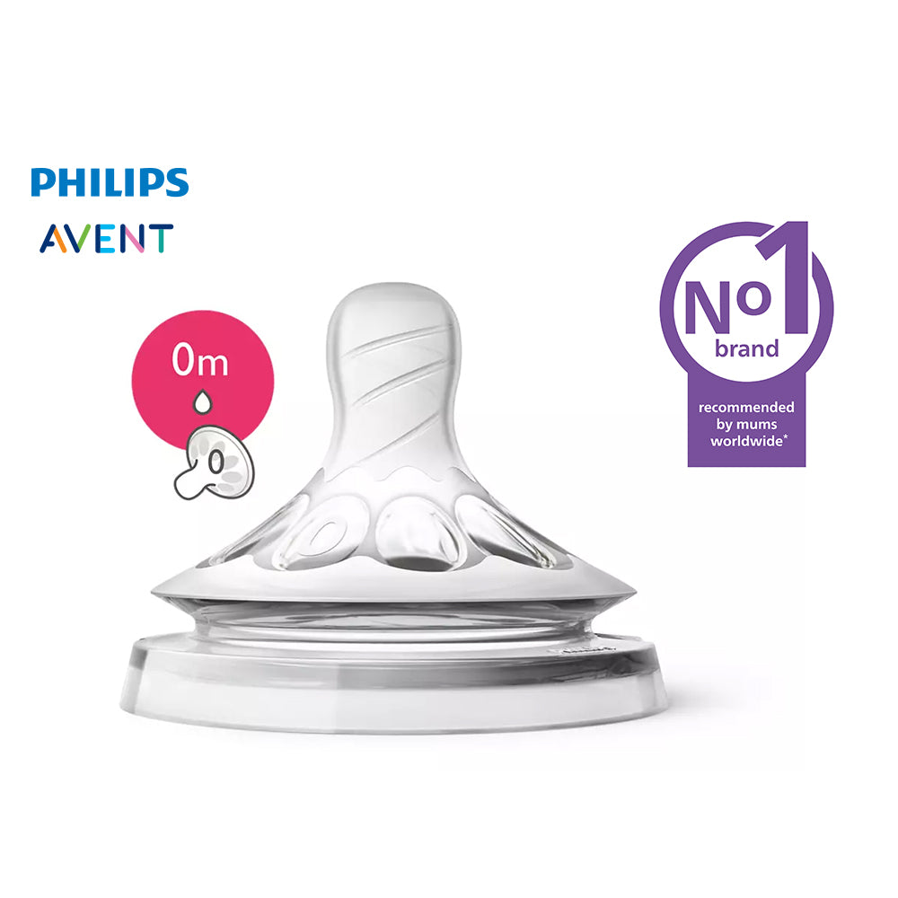 0m Natural First Flow Nipples, 2-pack