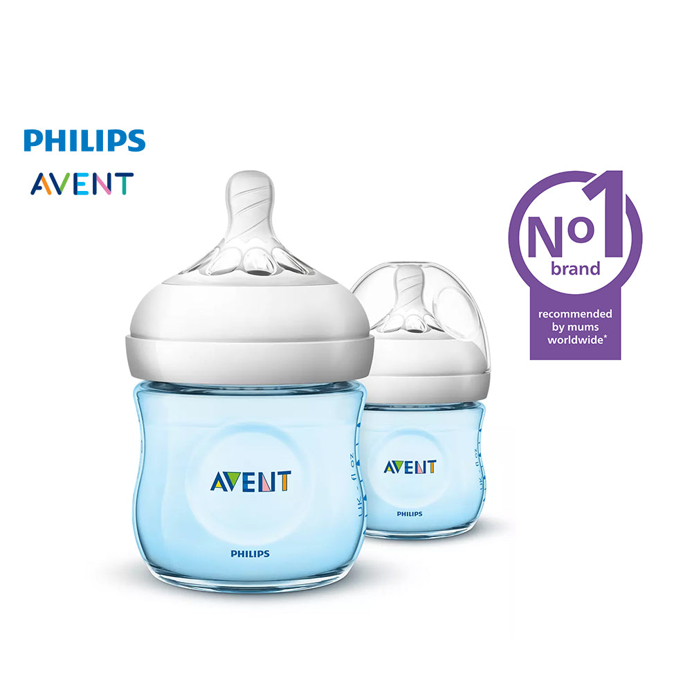 4oz Natural Baby Bottle Blue, 2-pack