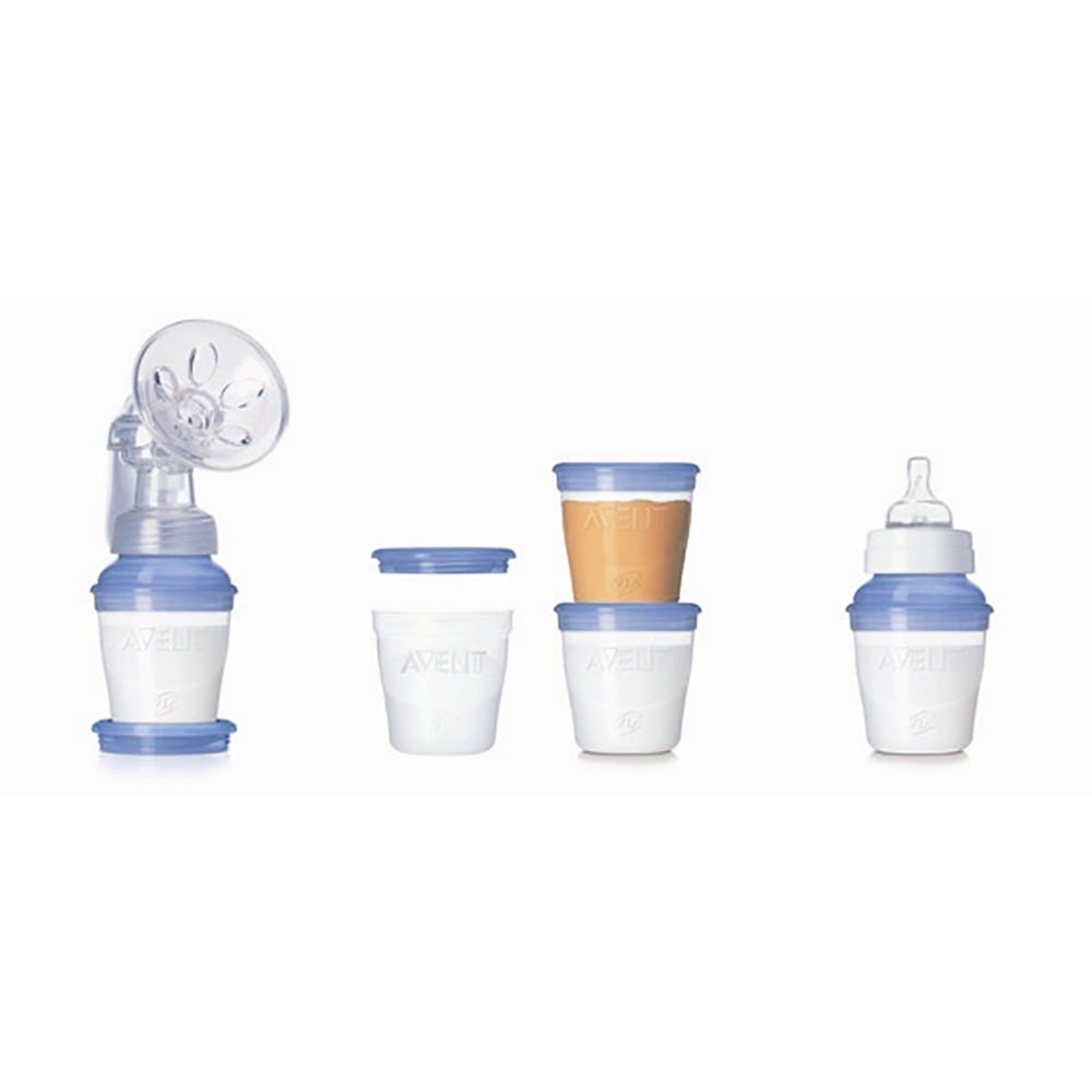 Breast Milk Storage Cups, Lids & Adapter, 10-pack